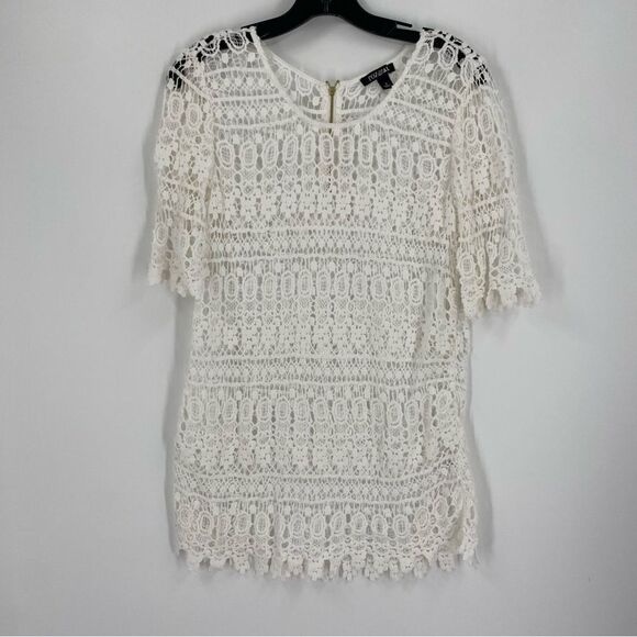 Roz & Ali Cream Lace Embellished Blouse size S - Picture 1 of 3